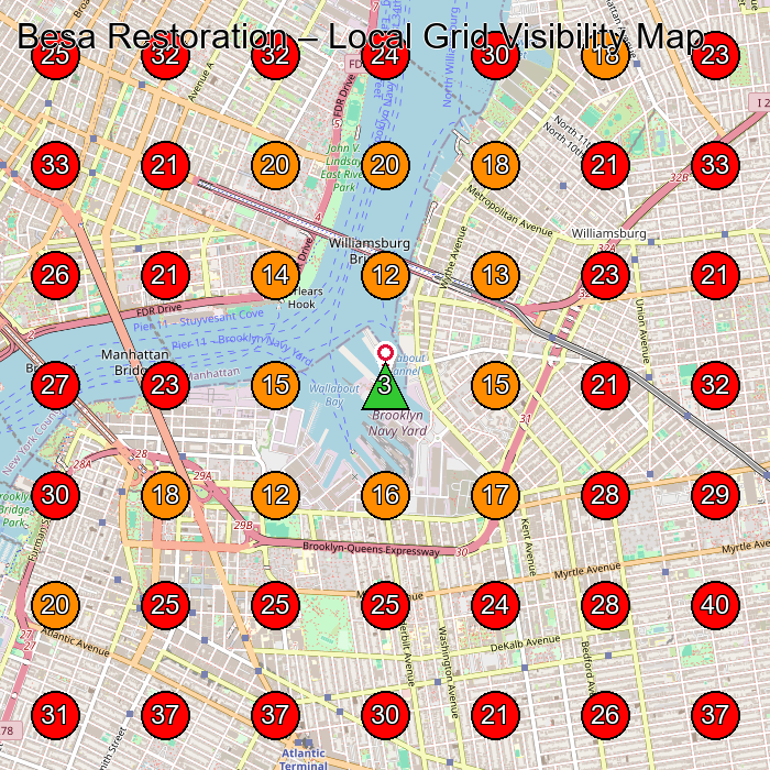 Besa Restoration GeoGrid visibility map for Contractor in None